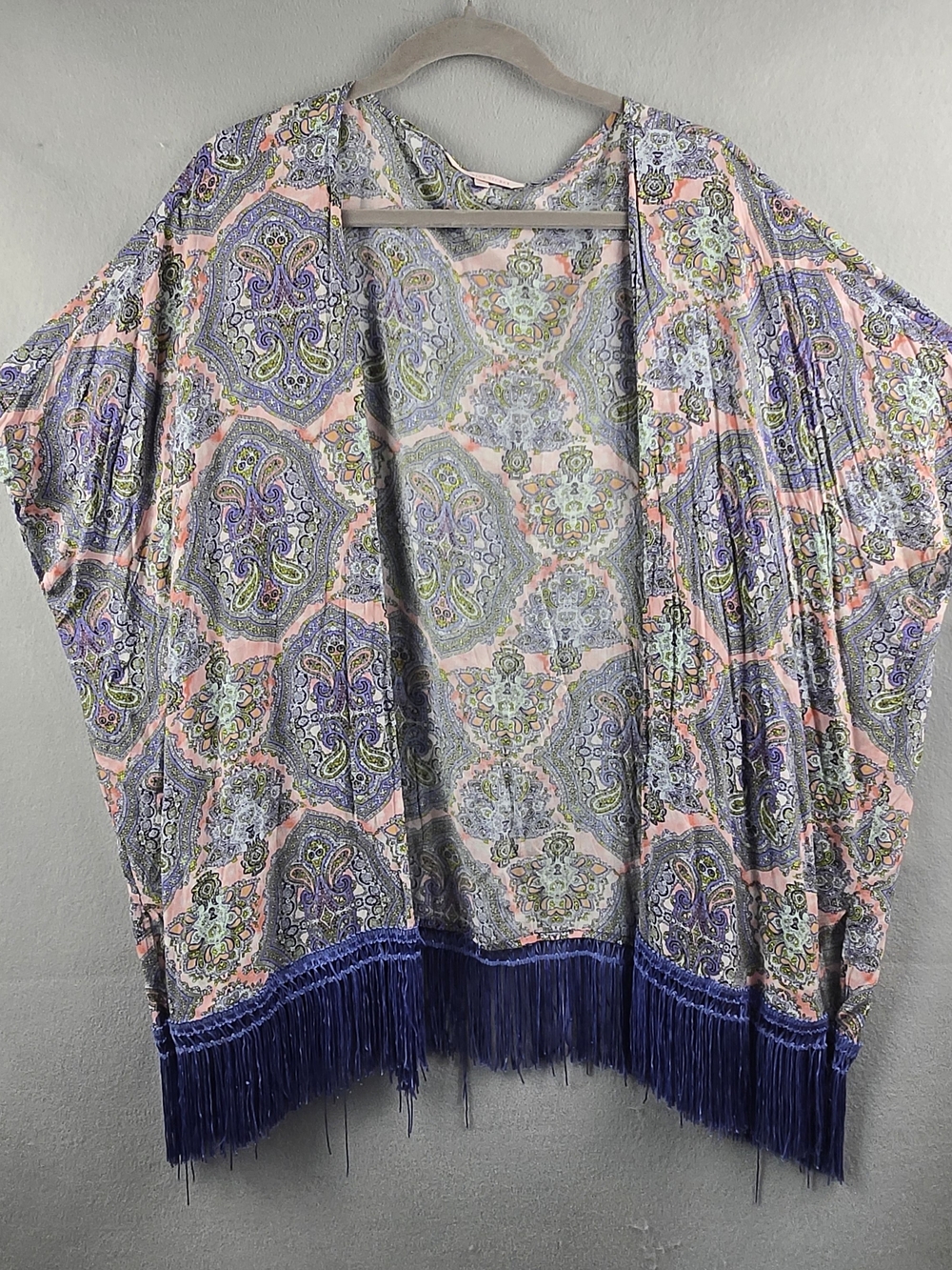 Victoria's Secret Boho Paisley Fringe Kimono Cardigan M/L